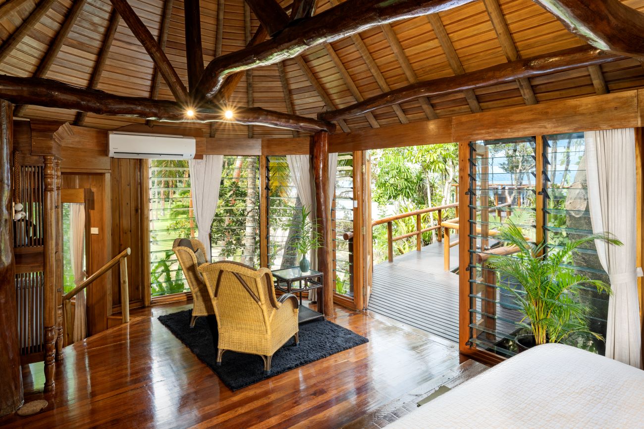Honeymoon Bure Bedroom with Ocean View Namale Fiji