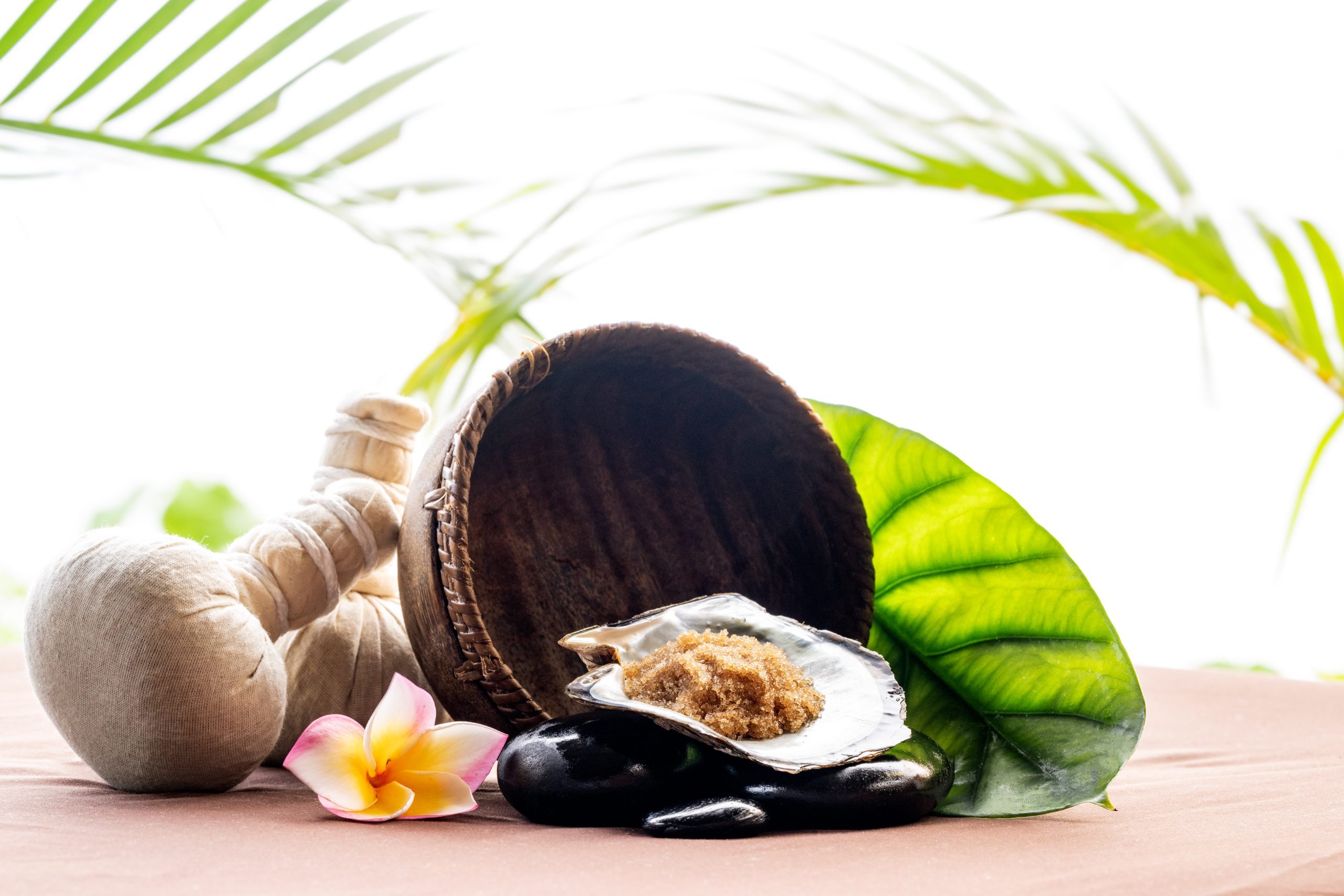 spa items laying on table